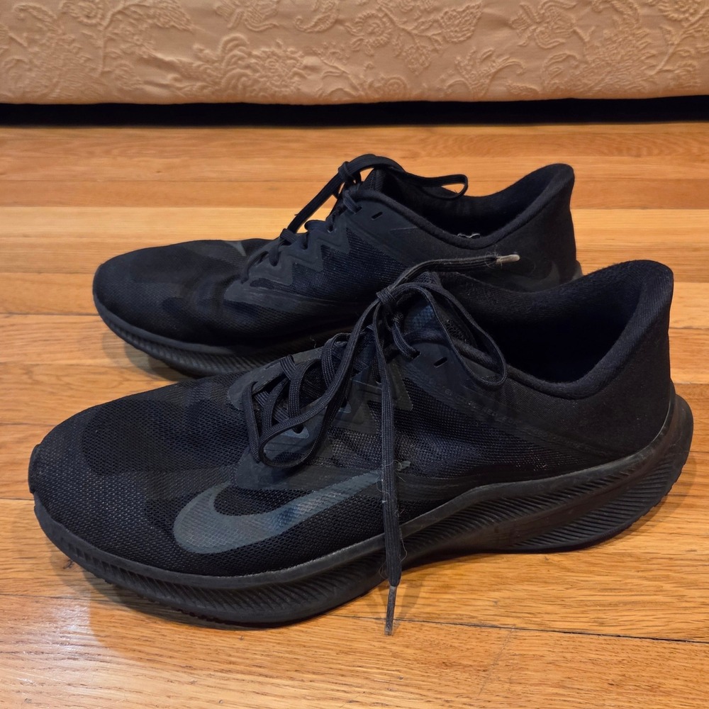 Nike Quest 3 Triple Black Running Shoes Mens CD0230-001 Sneakers Sz 12